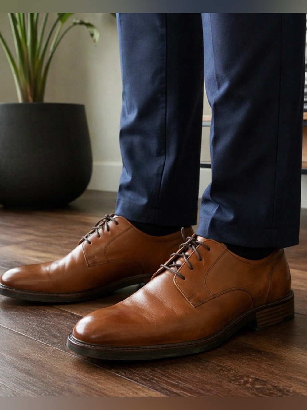 Johnston & Murphy Tan Leather Derby Shoes
